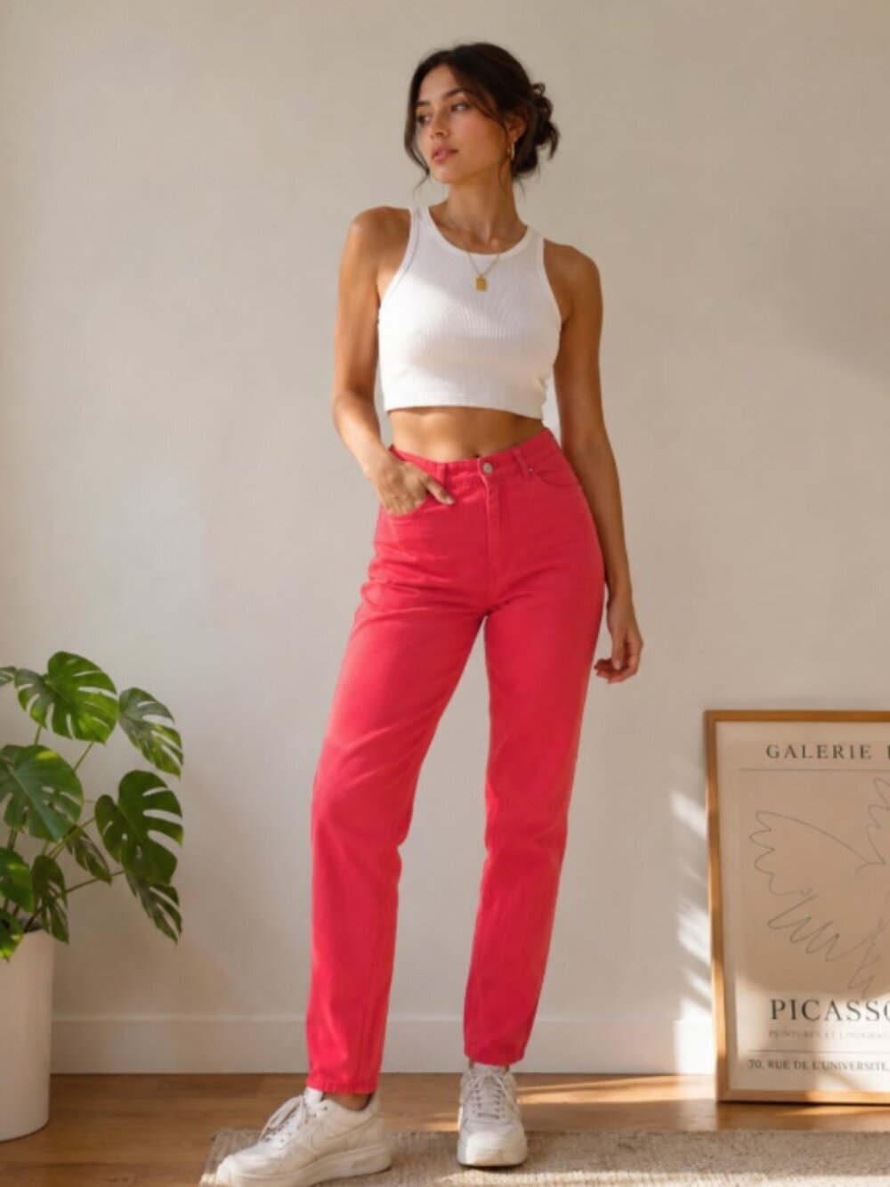 Vintage 80s Andre Bini High-Rise Safari Jeans Orange-Red Size 7/8